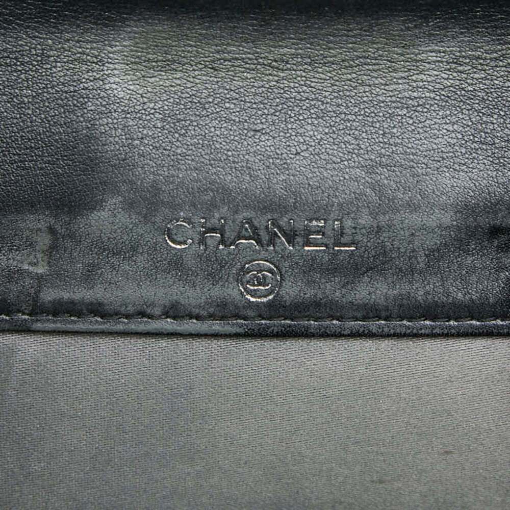 CHANEL Authentic Black Leather Logo Wallet - Picture 9 of 10